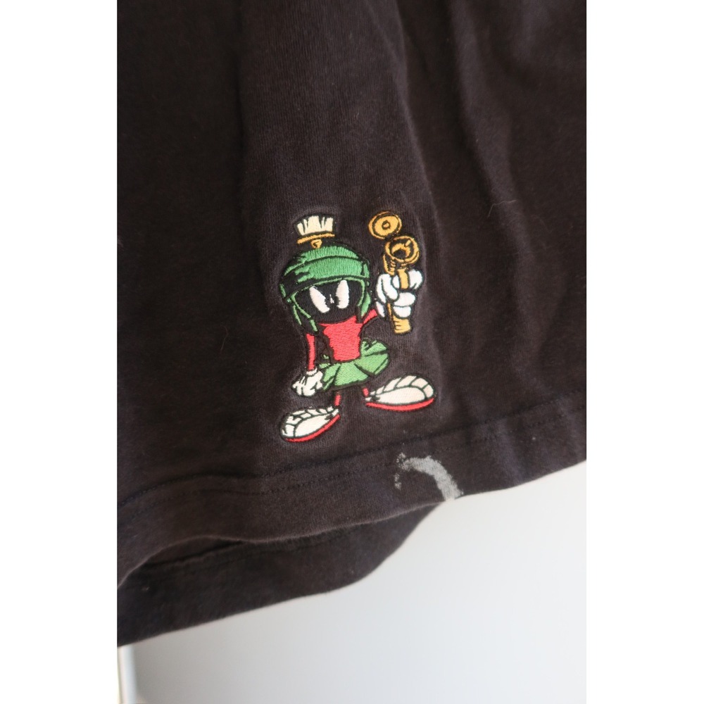 Looney Tunes Marvin the Martian Embroidered Black Gym Shorts